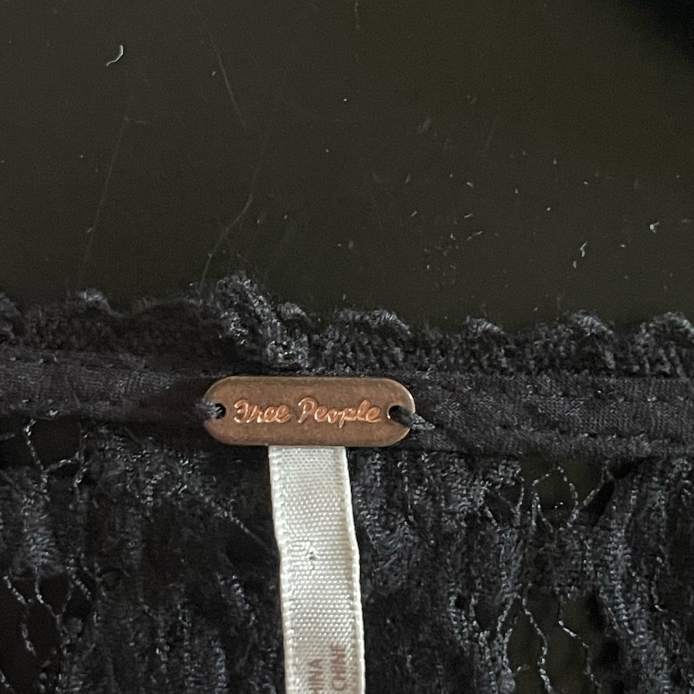 Free People Back to Black Crochet Mini Dress 4 - Picture 16 of 16